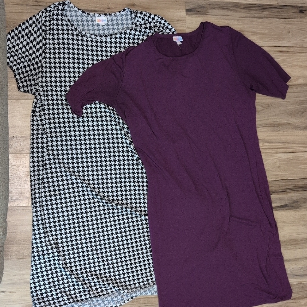 LuLaRoe Black and White Houndstooth Dress